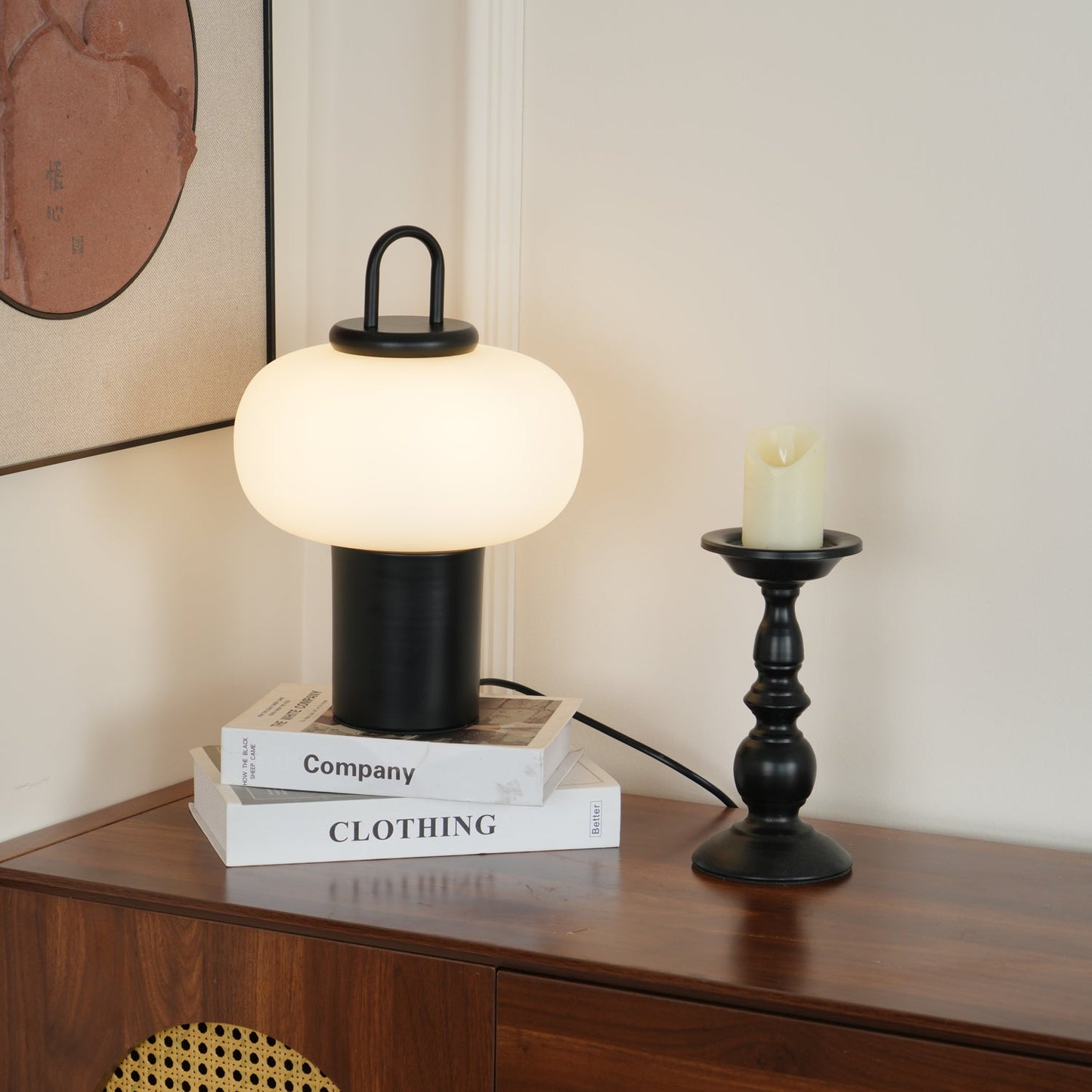 Nox Table Lamp | Metal & Glass | Black or Silver Finish