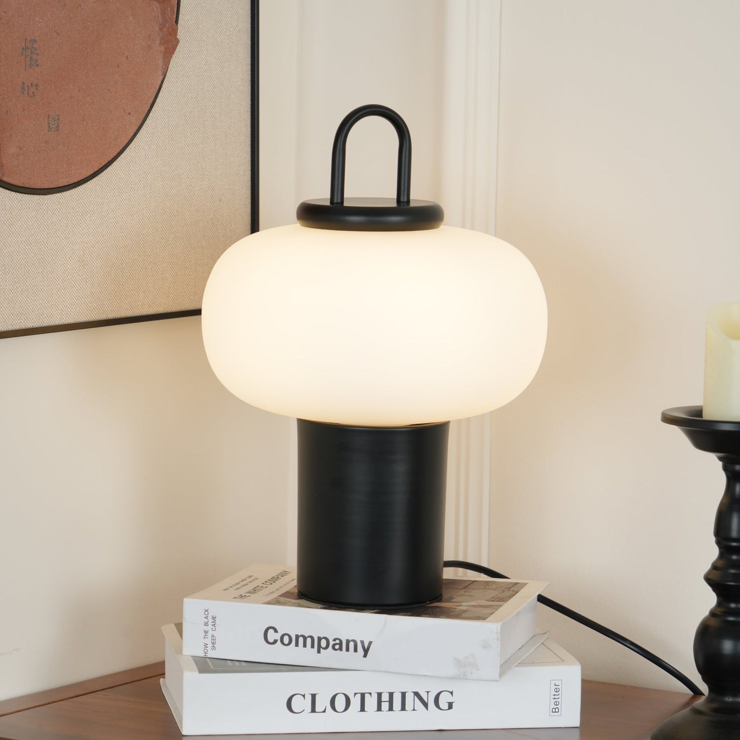 Nox Table Lamp | Metal & Glass | Black or Silver Finish