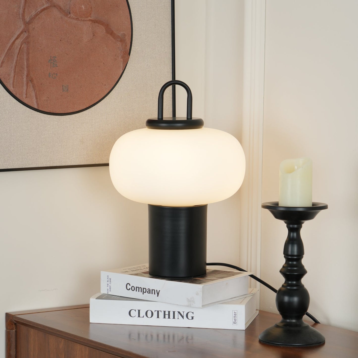 Nox Table Lamp | Metal & Glass | Black or Silver Finish