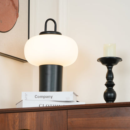 Nox Table Lamp | Metal & Glass | Black or Silver Finish