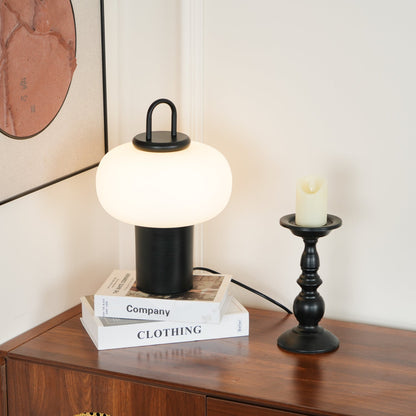 Nox Table Lamp | Metal & Glass | Black or Silver Finish