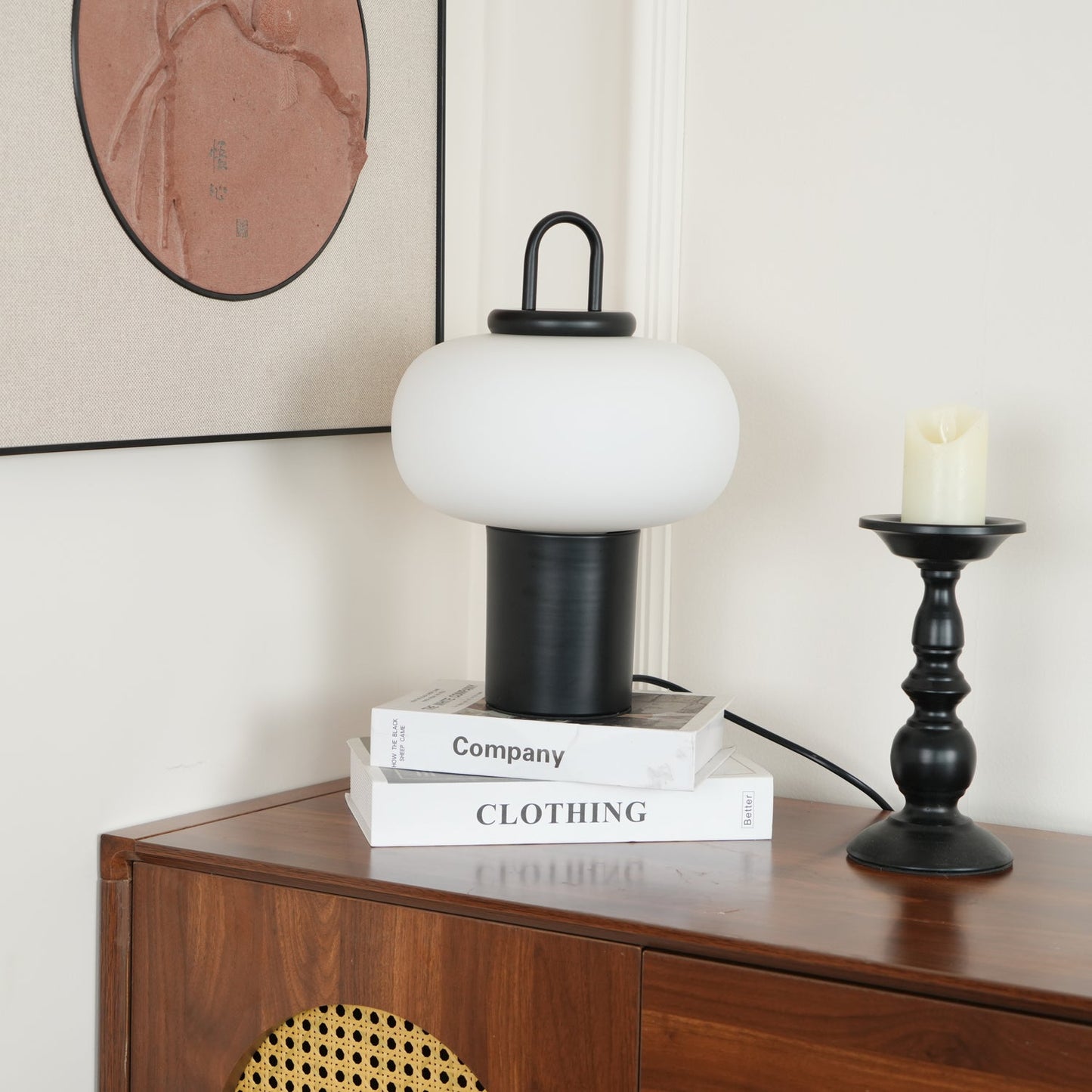 Nox Table Lamp | Metal & Glass | Black or Silver Finish