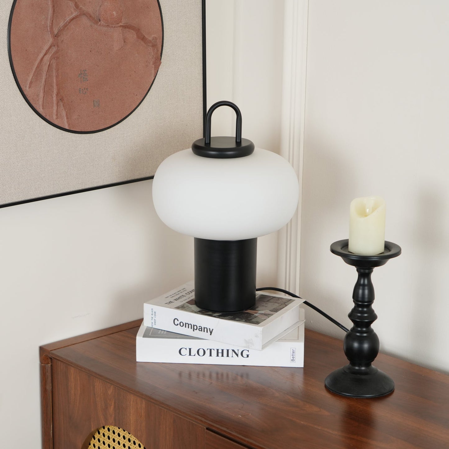 Nox Table Lamp | Metal & Glass | Black or Silver Finish