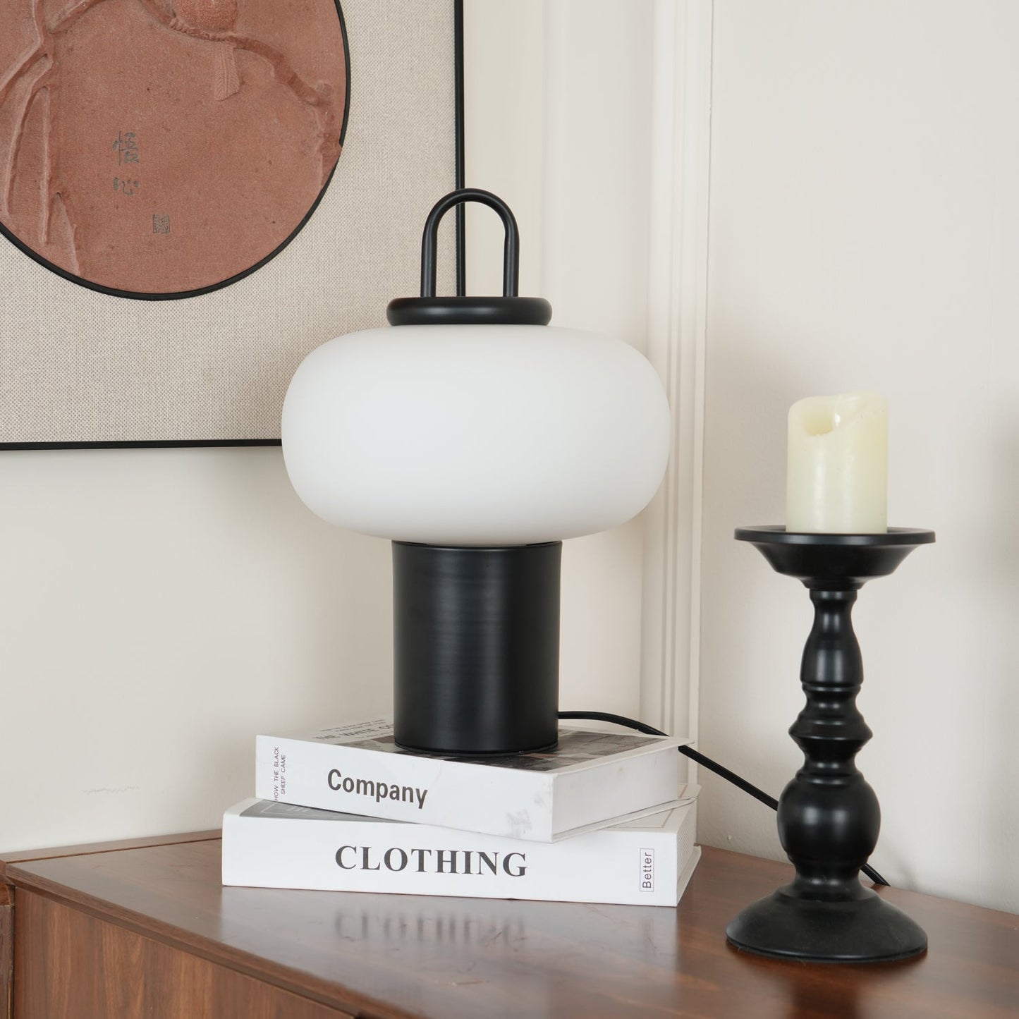 Nox Table Lamp | Metal & Glass | Black or Silver Finish