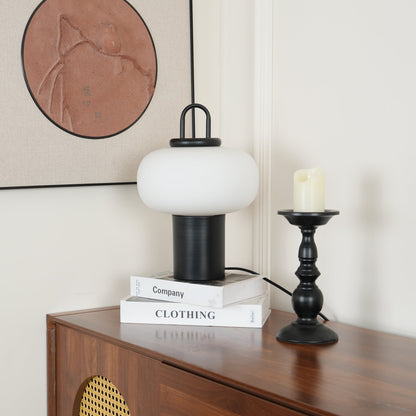 Nox Table Lamp | Metal & Glass | Black or Silver Finish