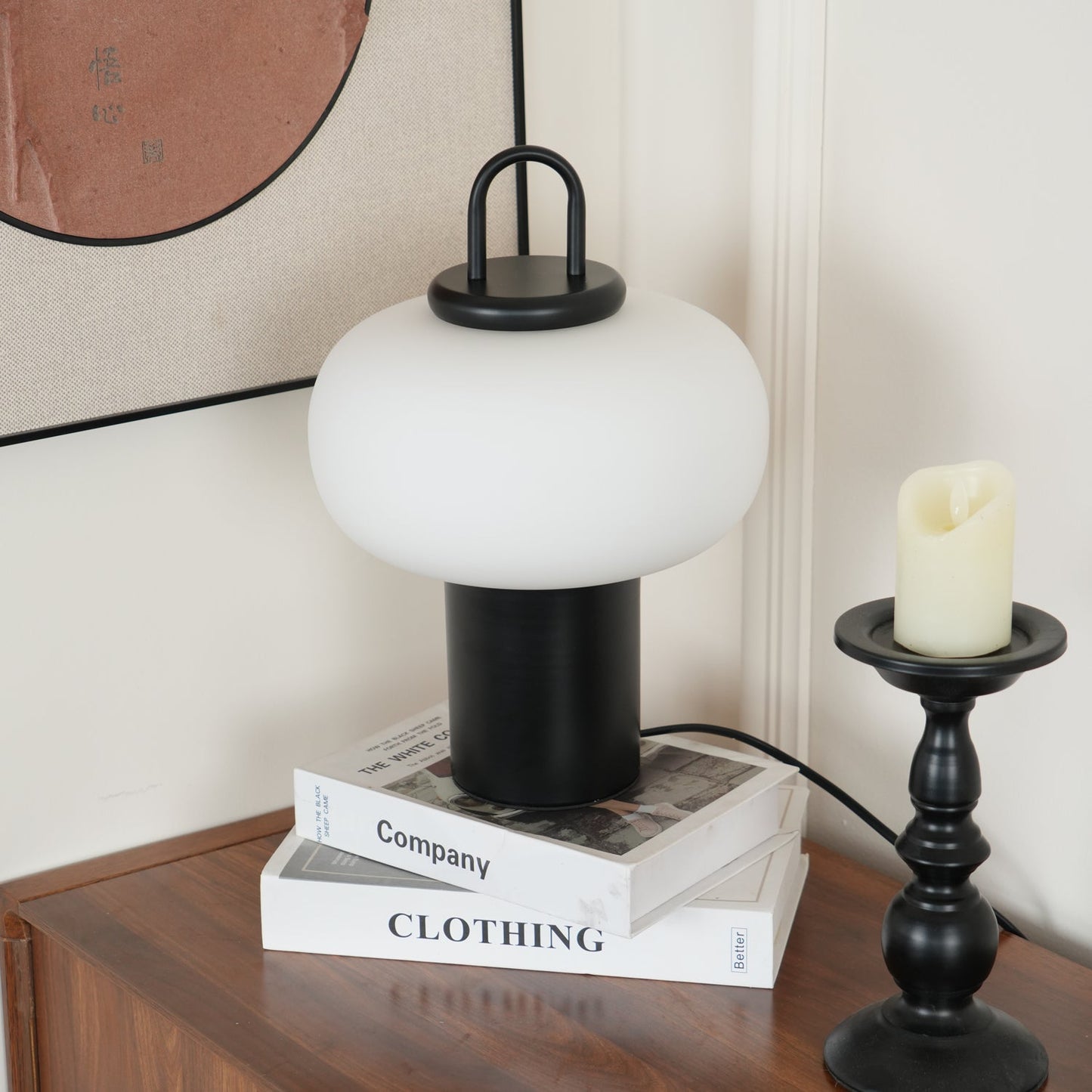 Nox Table Lamp | Metal & Glass | Black or Silver Finish