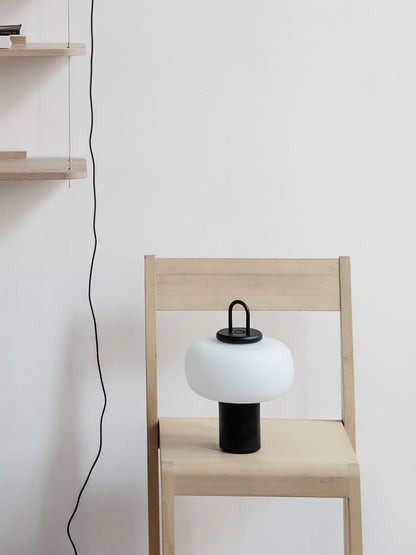 Nox Table Lamp | Metal & Glass | Black or Silver Finish