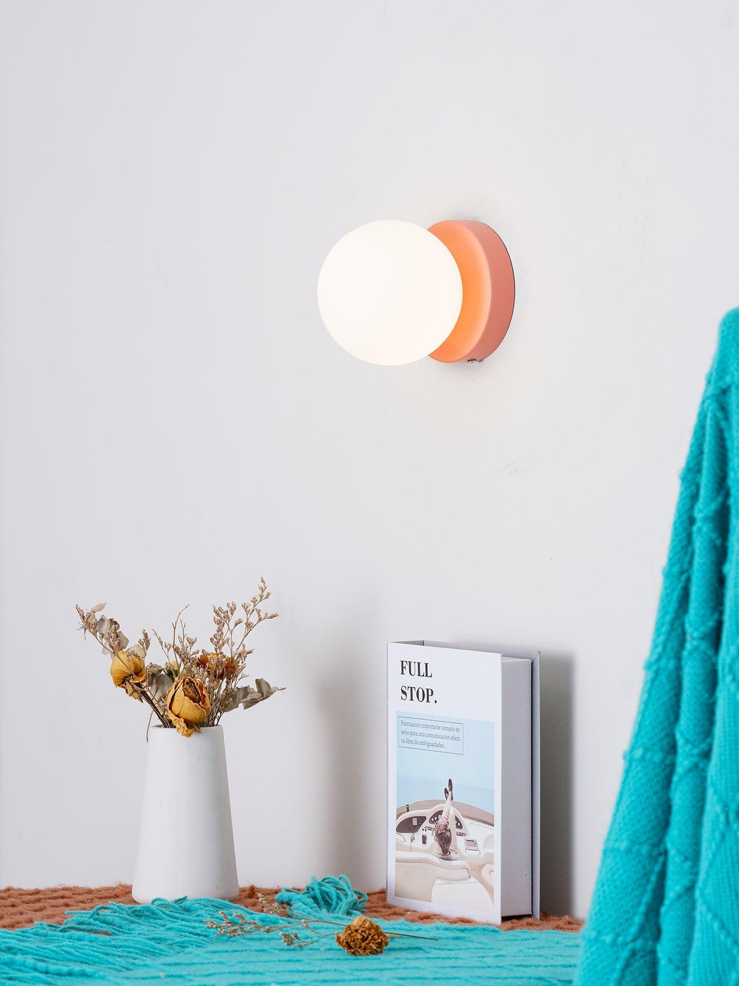 Nuvol Wall Lamp Set | Metal & Glass | 2-Pack, Available in Green, Beige, Shrimp Pink, Black, Red