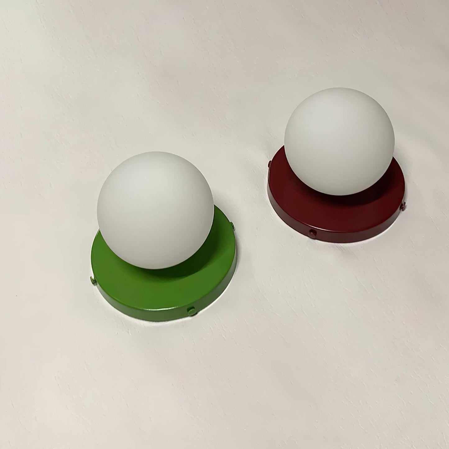 Nuvol Wall Lamp Set | Metal & Glass | 2-Pack, Available in Green, Beige, Shrimp Pink, Black, Red