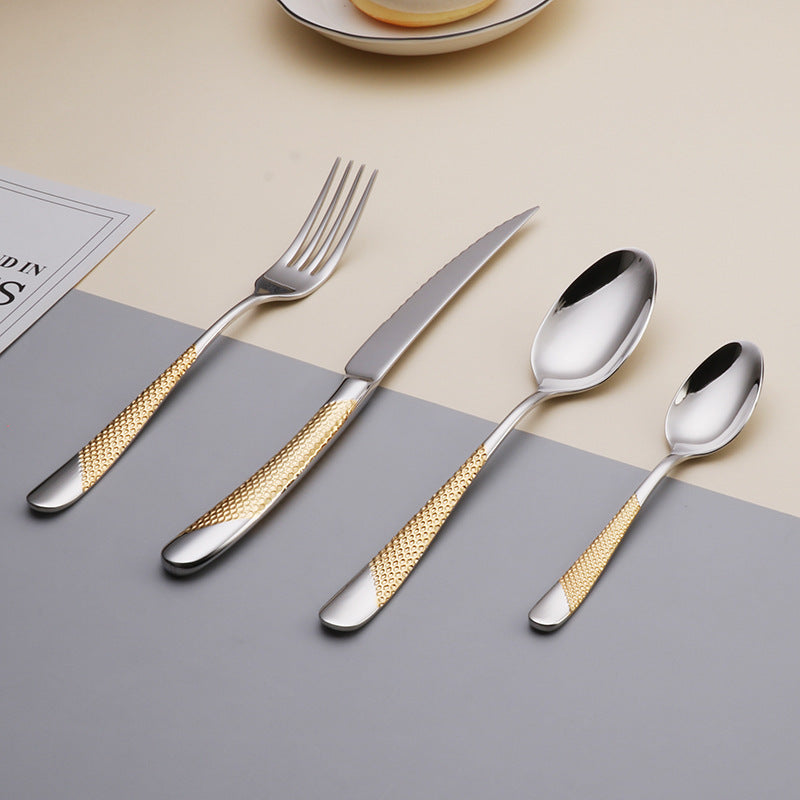 Drillan Cutlery Set | 304 Stainless Steel | Gold & Silver Tone