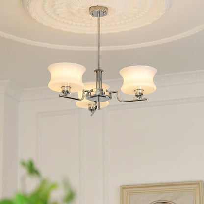 Belue Chandelier | Vintage Gold Metal & Glass | 3 or 5 Heads