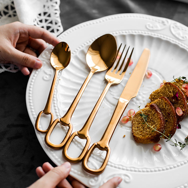 Elegance Ringlet Flatware Set | 18/10 Stainless Steel | Set of 4, 6, or 12