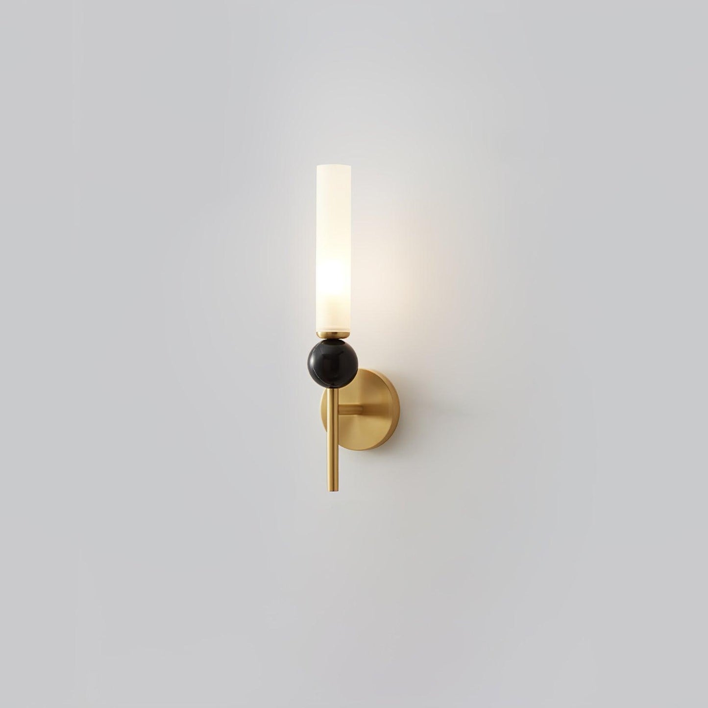 Marble Vertical Wall Lamp | Brass & Acrylic | Black, White, Green Marble