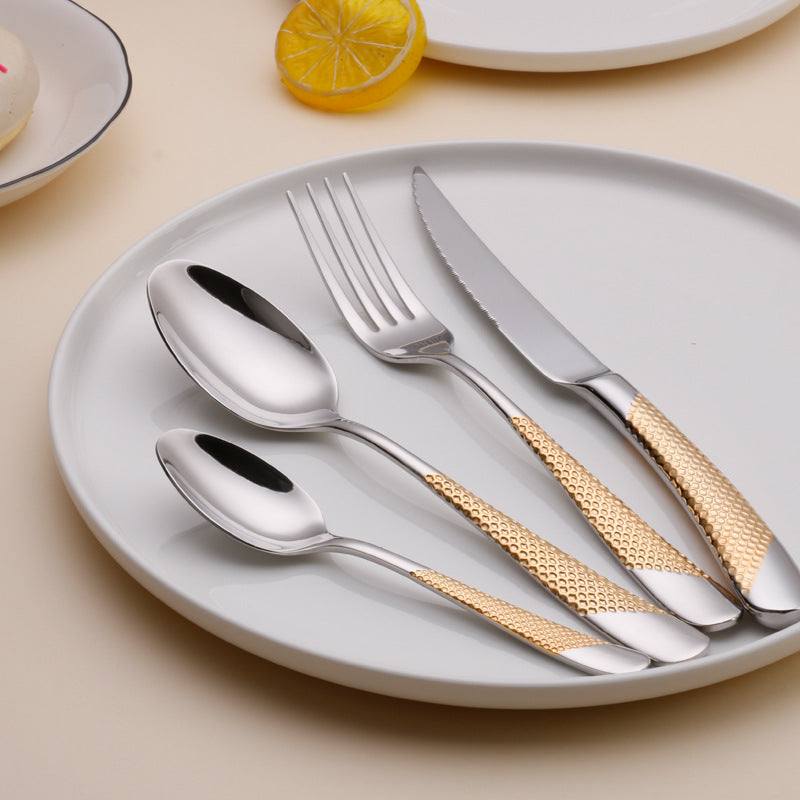 Drillan Cutlery Set | 304 Stainless Steel | Gold & Silver Tone