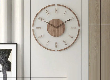 Silent Wall Clock | Real Wood | 35 cm Natural Tone