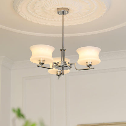 Belue Chandelier | Vintage Gold Metal & Glass | 3 or 5 Heads
