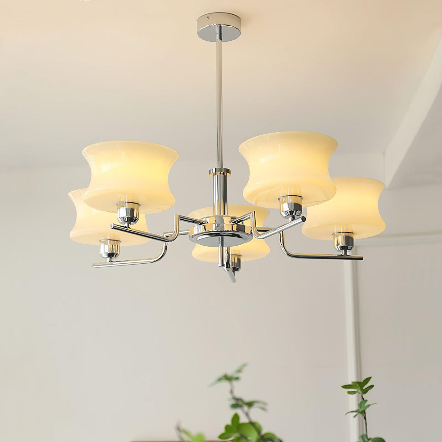 Belue Chandelier | Vintage Gold Metal & Glass | 3 or 5 Heads