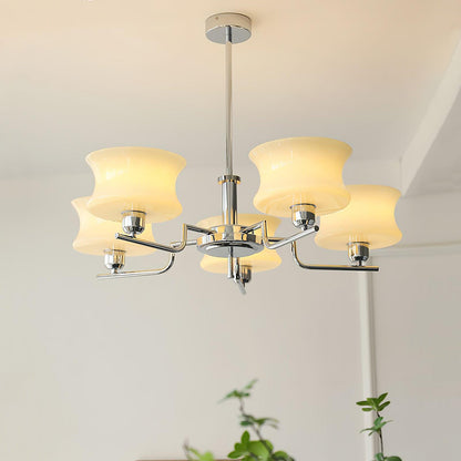 Belue Chandelier | Vintage Gold Metal & Glass | 3 or 5 Heads