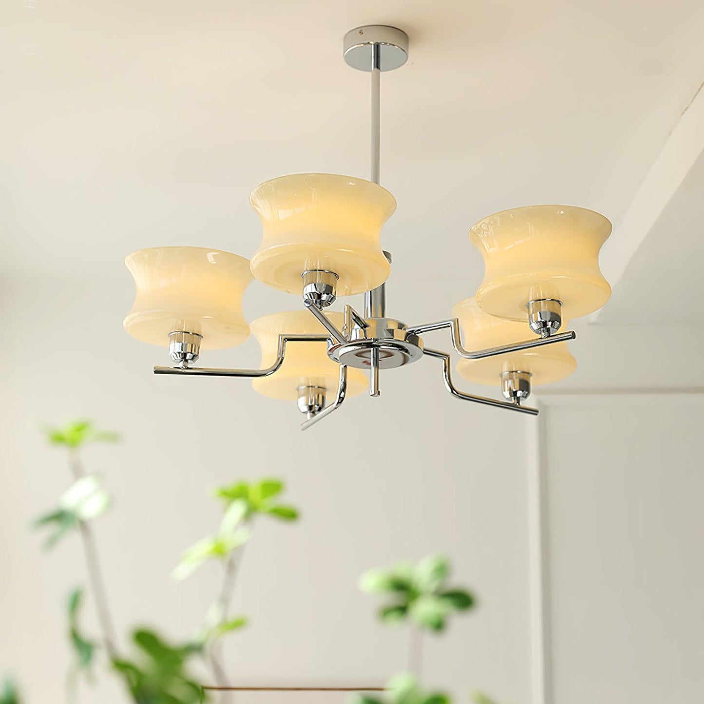 Belue Chandelier | Vintage Gold Metal & Glass | 3 or 5 Heads