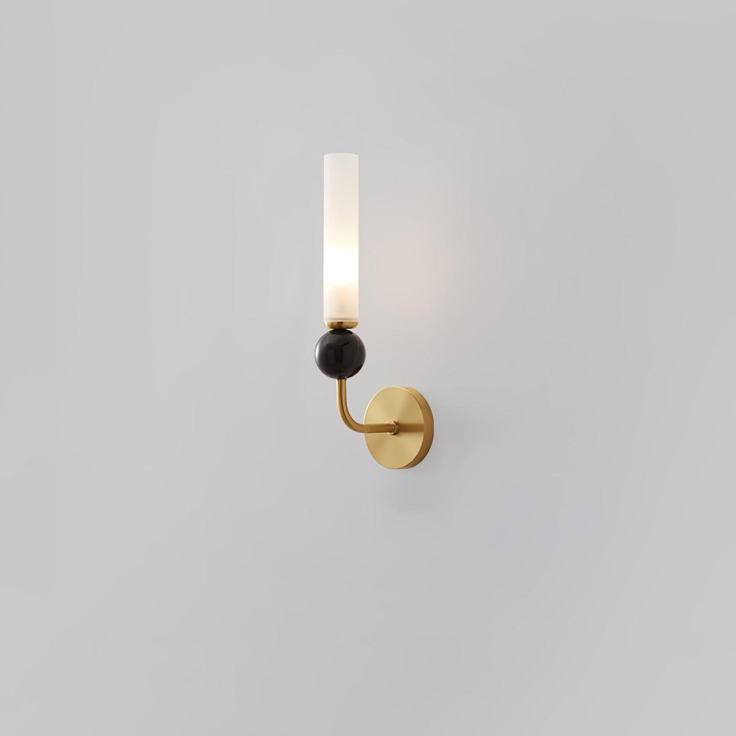 Marble Vertical Wall Lamp | Brass & Acrylic | Black, White, Green Marble