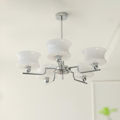 Belue Chandelier | Vintage Gold Metal & Glass | 3 or 5 Heads