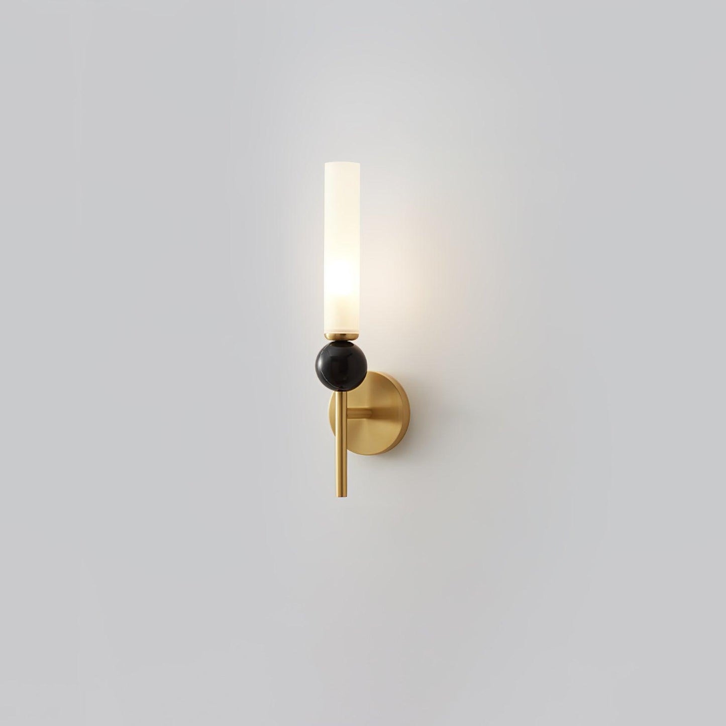 Marble Vertical Wall Lamp | Brass & Acrylic | Black, White, Green Marble