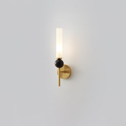 Marble Vertical Wall Lamp | Brass & Acrylic | Black, White, Green Marble