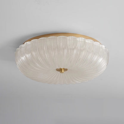 Ripple Glass Ceiling Light | Frosted White Glass & Gold Metal | Multiple Sizes Available