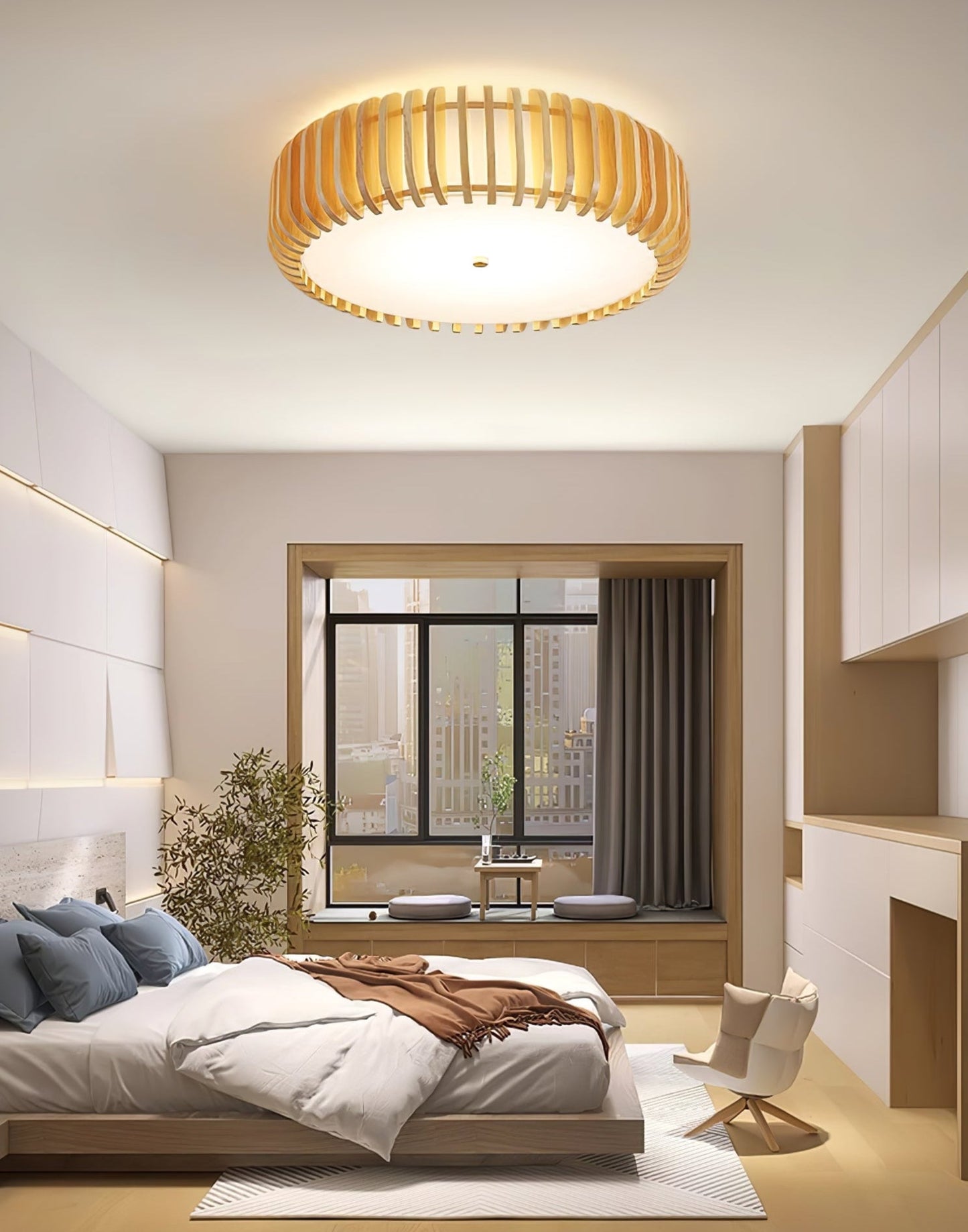 Oakflare Ceiling Lamp | Wooden & Acrylic | 35cm or 52cm Diameter