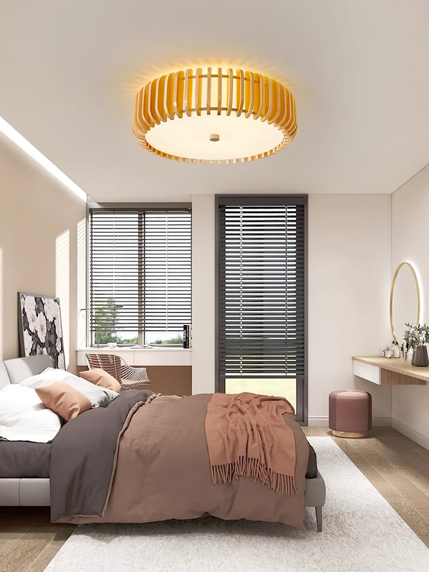 Oakflare Ceiling Lamp | Wooden & Acrylic | 35cm or 52cm Diameter