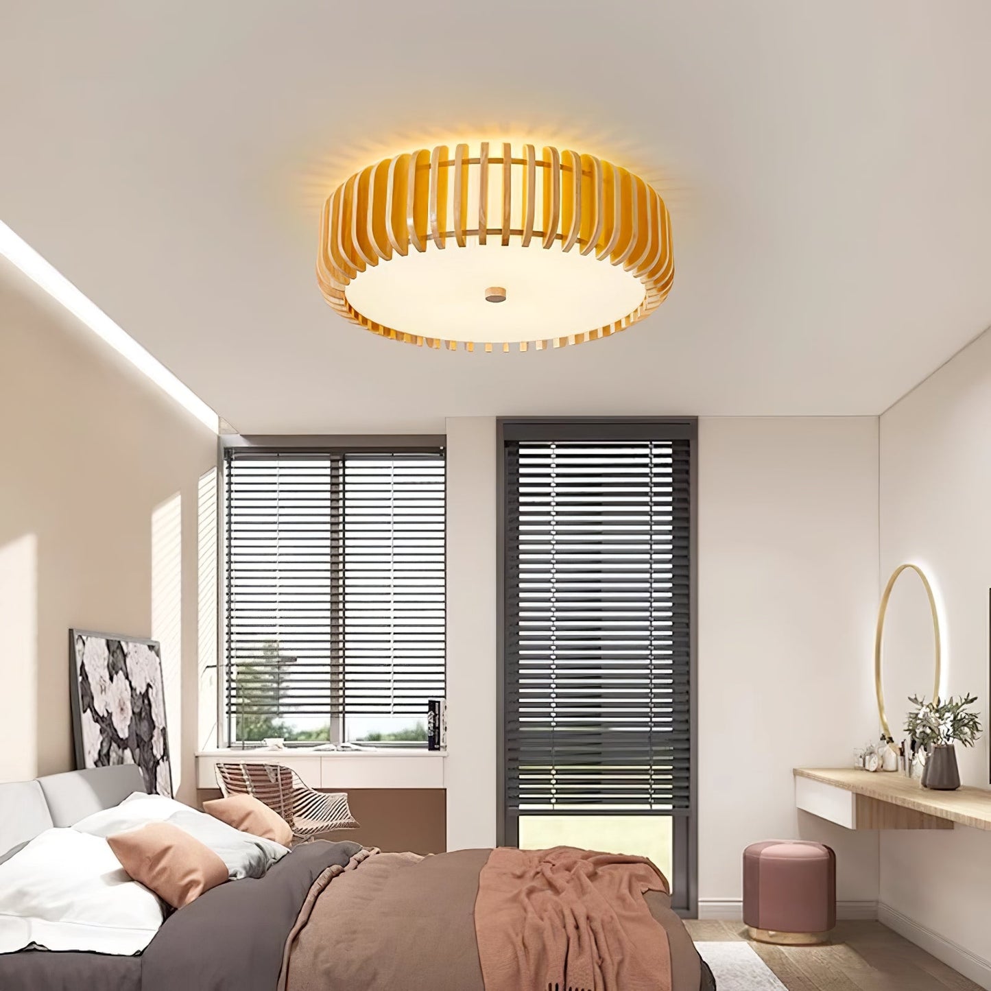 Oakflare Ceiling Lamp | Wooden & Acrylic | 35cm or 52cm Diameter