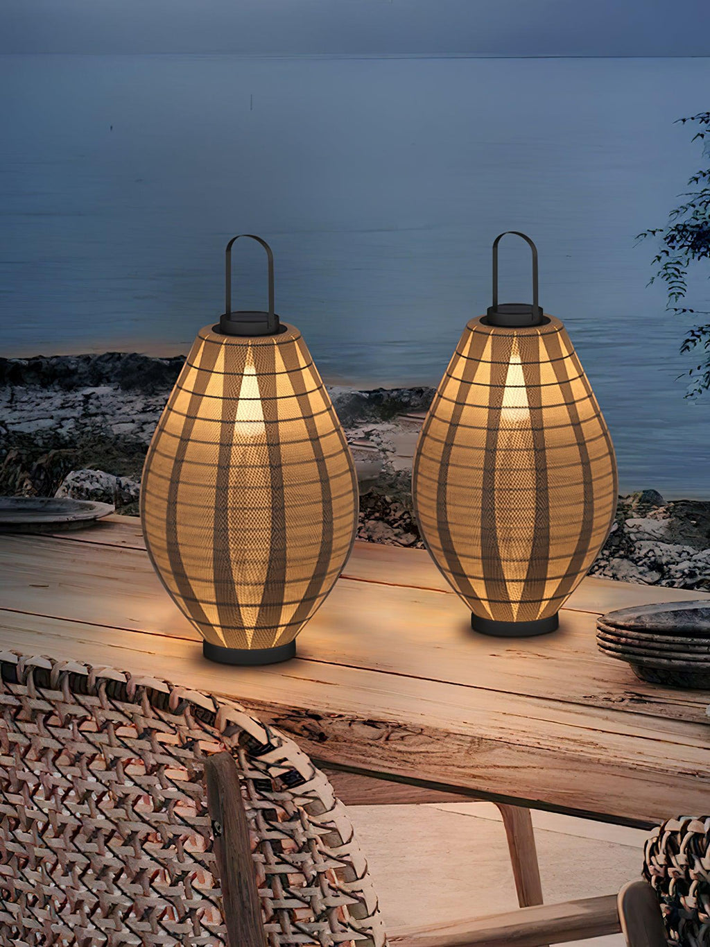 Oasis Outdoor Lamp | Stainless Steel & Waterproof Fabric | Black & White