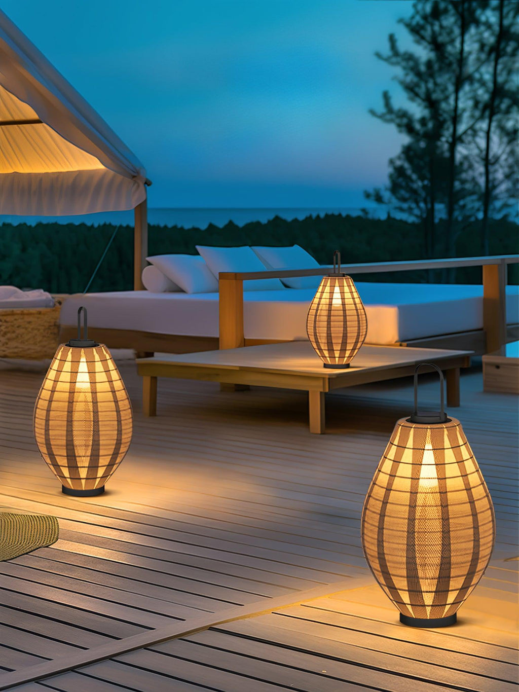 Oasis Outdoor Lamp | Stainless Steel & Waterproof Fabric | Black & White