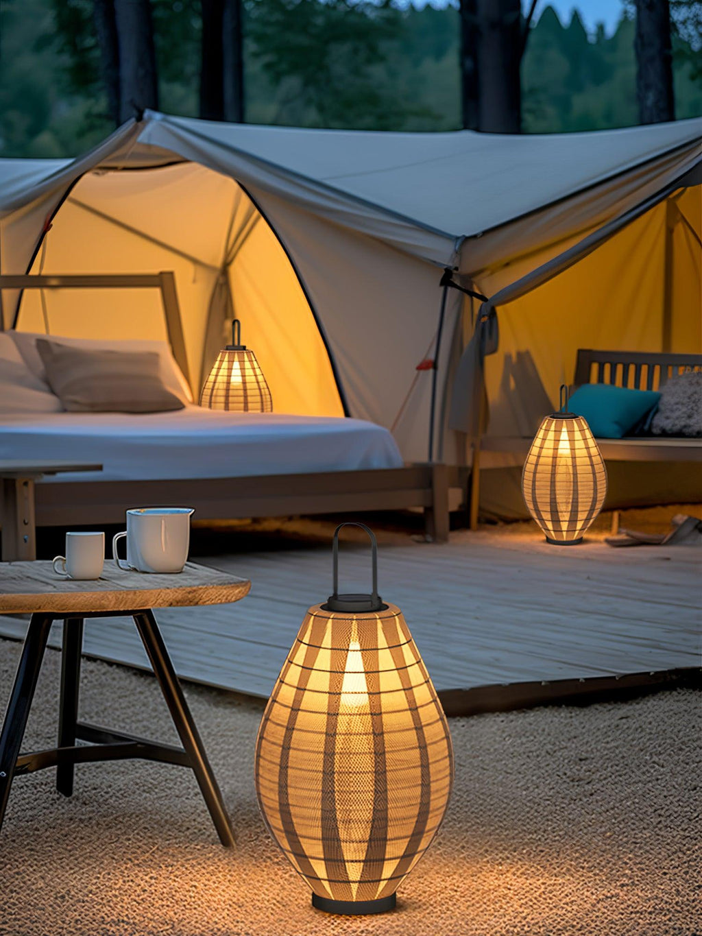Oasis Outdoor Lamp | Stainless Steel & Waterproof Fabric | Black & White