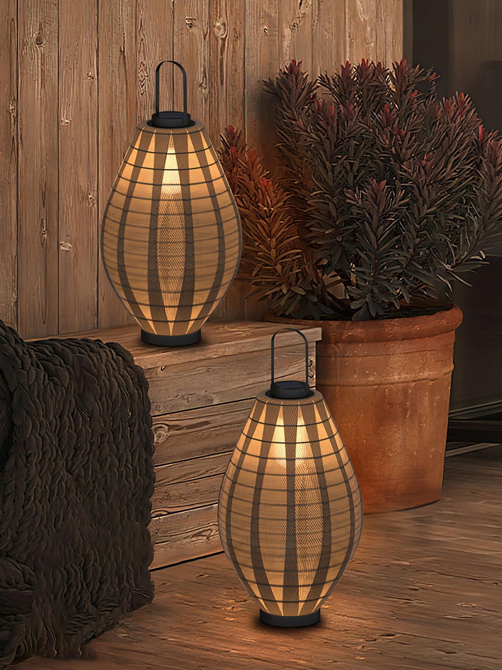 Oasis Outdoor Lamp | Stainless Steel & Waterproof Fabric | Black & White