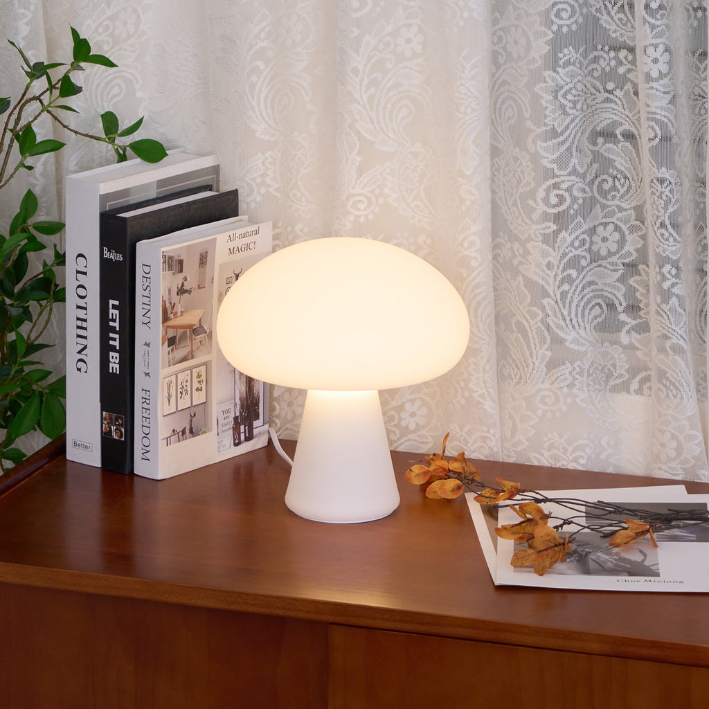 Portable Rechargeable Table Lamp | Metal & Glass | White
