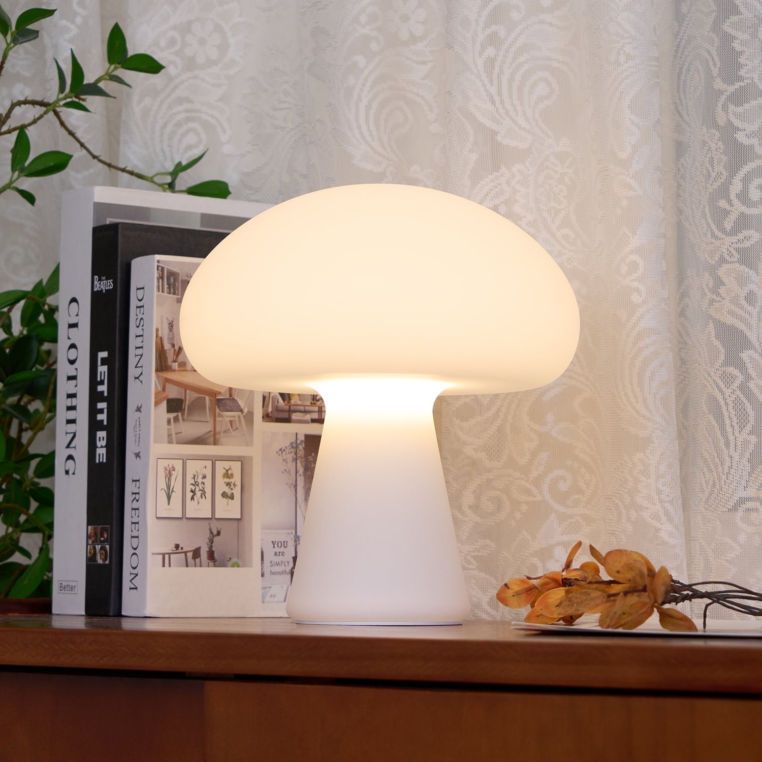 Portable Rechargeable Table Lamp | Metal & Glass | White