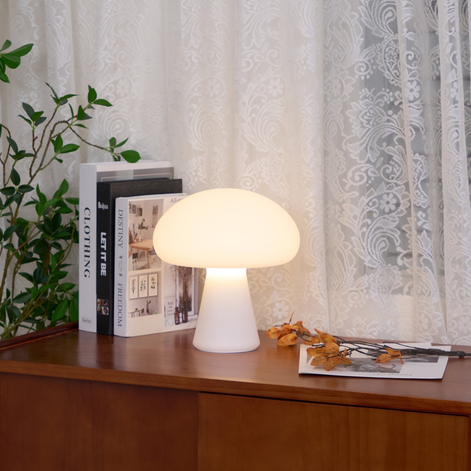 Portable Rechargeable Table Lamp | Metal & Glass | White