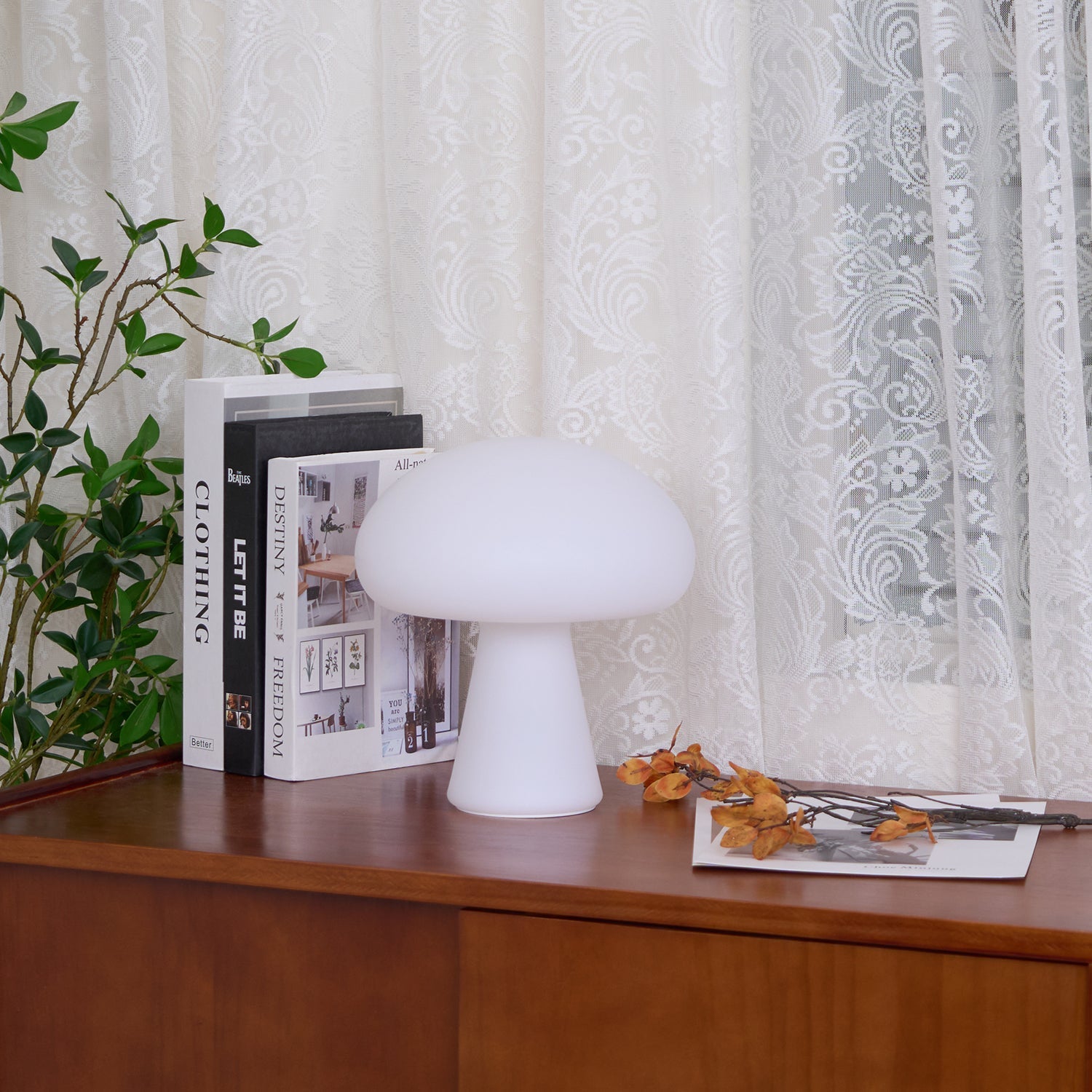 Portable Rechargeable Table Lamp | Metal & Glass | White