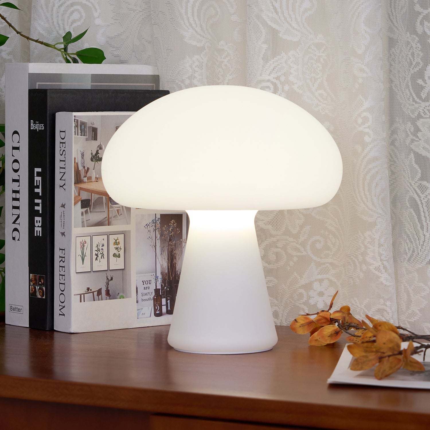 Portable Rechargeable Table Lamp | Metal & Glass | White