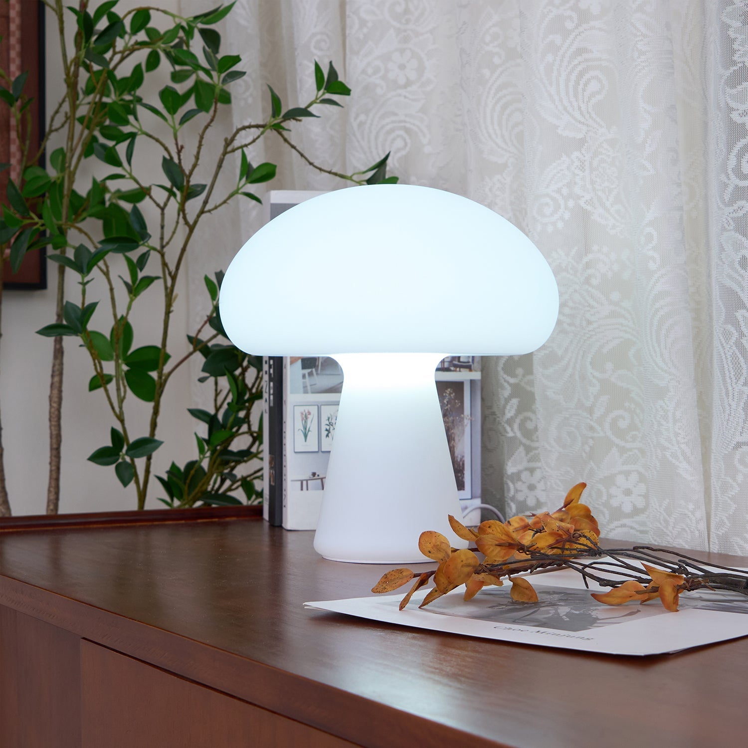 Portable Rechargeable Table Lamp | Metal & Glass | White