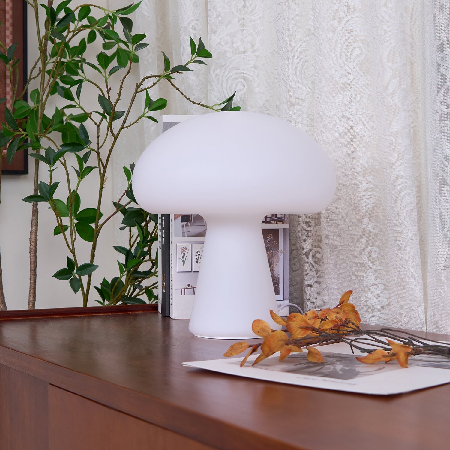 Portable Rechargeable Table Lamp | Metal & Glass | White