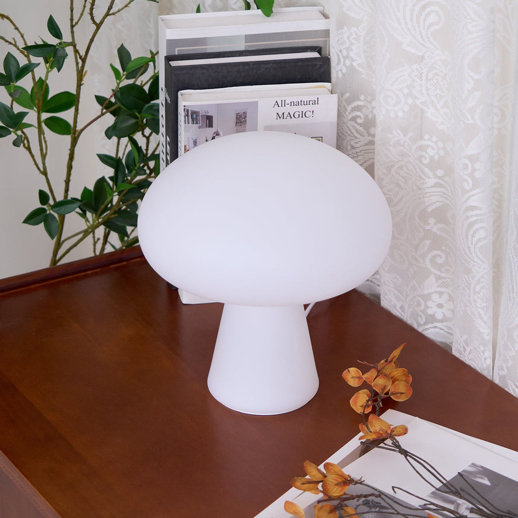 Portable Rechargeable Table Lamp | Metal & Glass | White