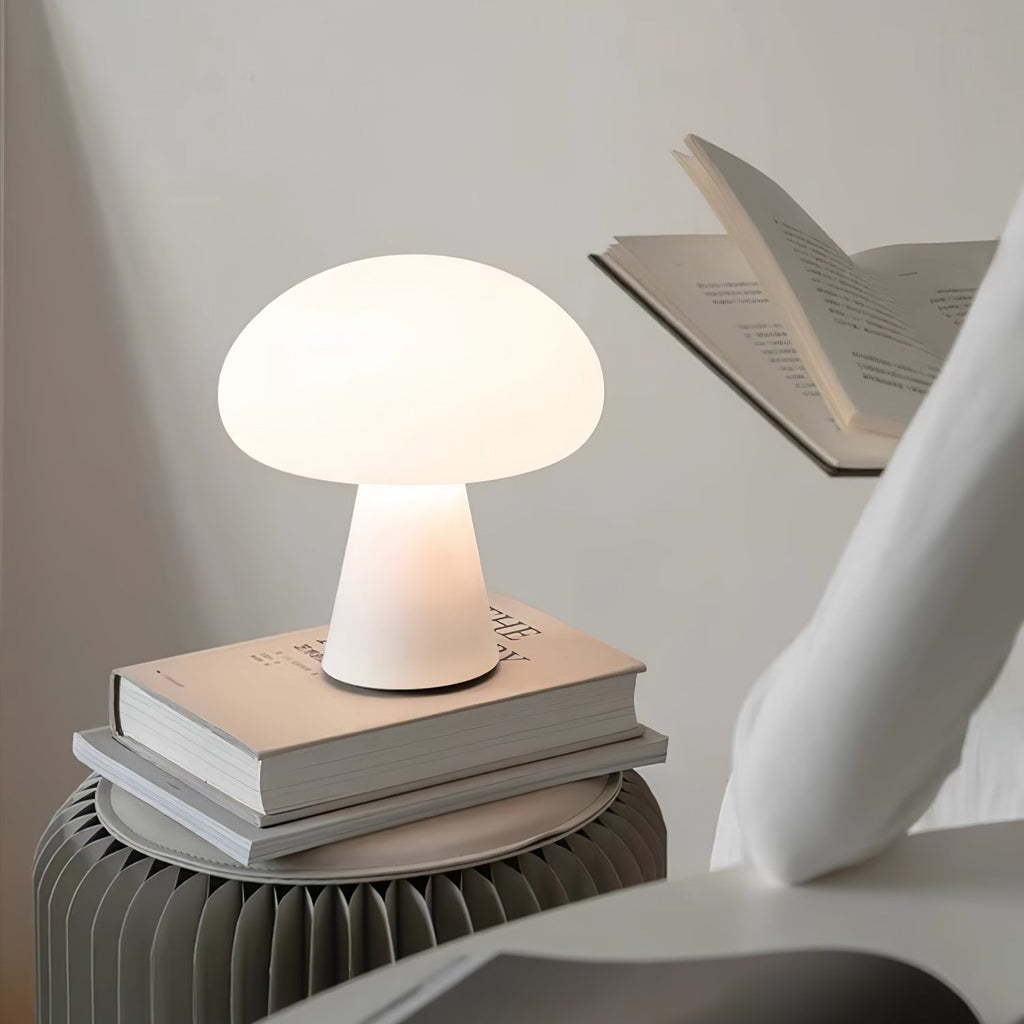 Portable Rechargeable Table Lamp | Metal & Glass | White