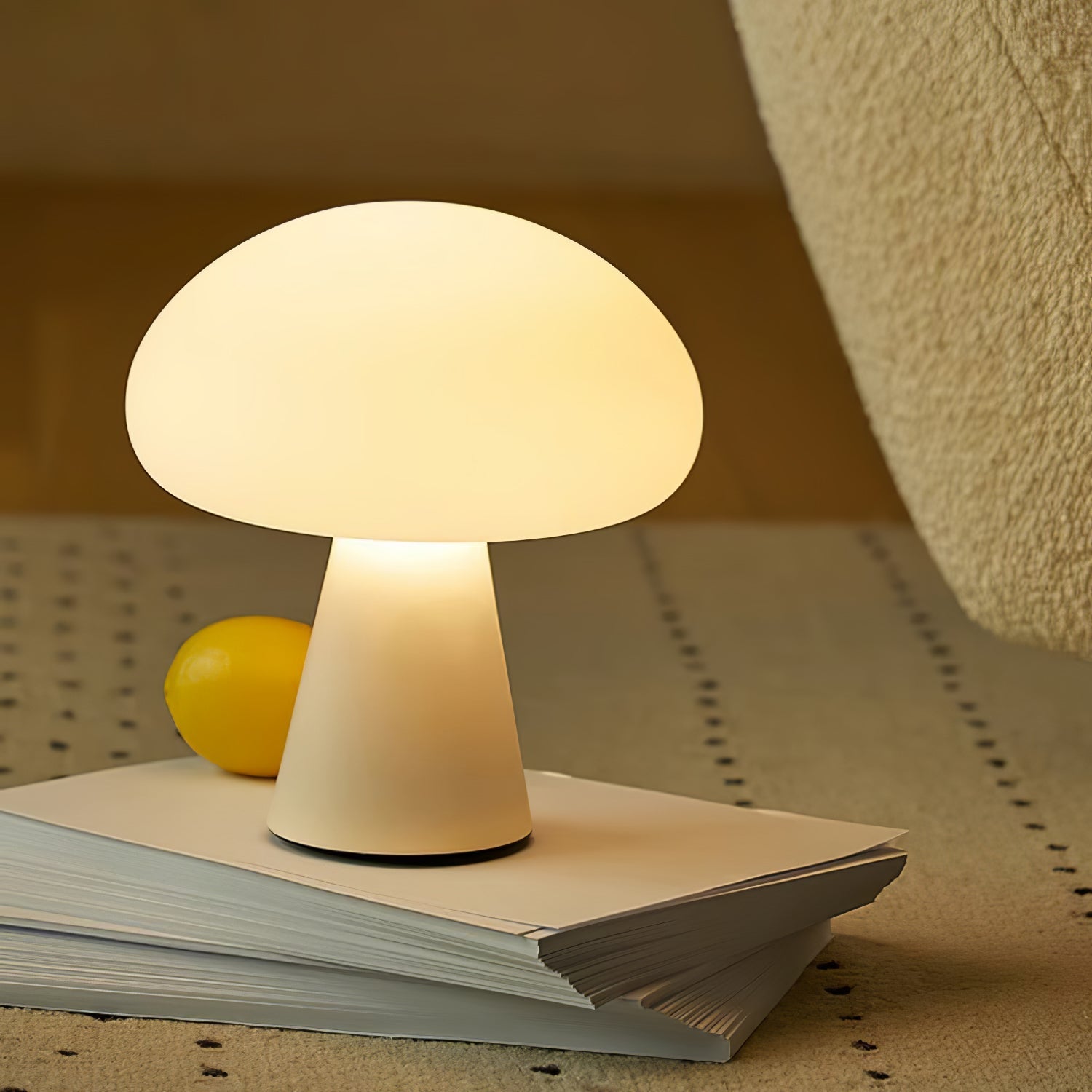 Portable Rechargeable Table Lamp | Metal & Glass | White