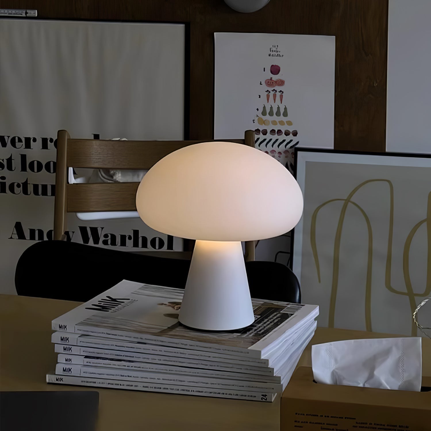 Portable Rechargeable Table Lamp | Metal & Glass | White