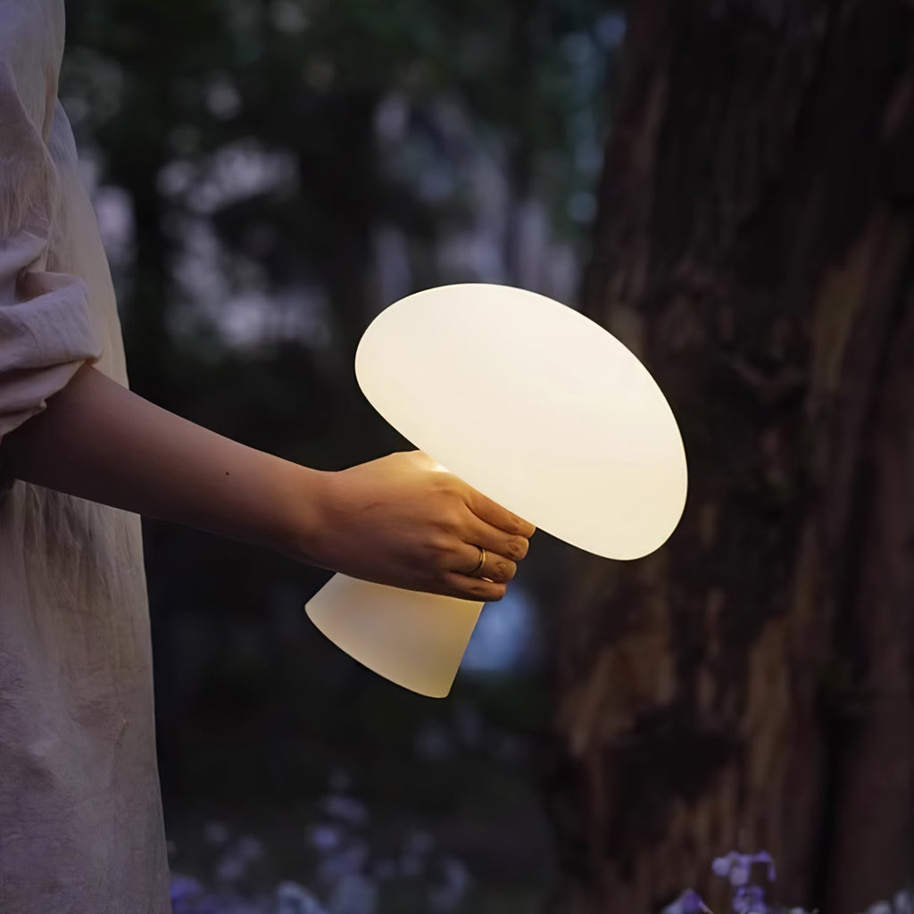 Portable Rechargeable Table Lamp | Metal & Glass | White