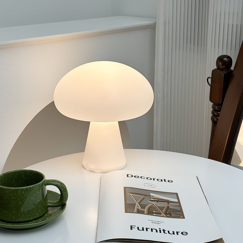 Portable Rechargeable Table Lamp | Metal & Glass | White