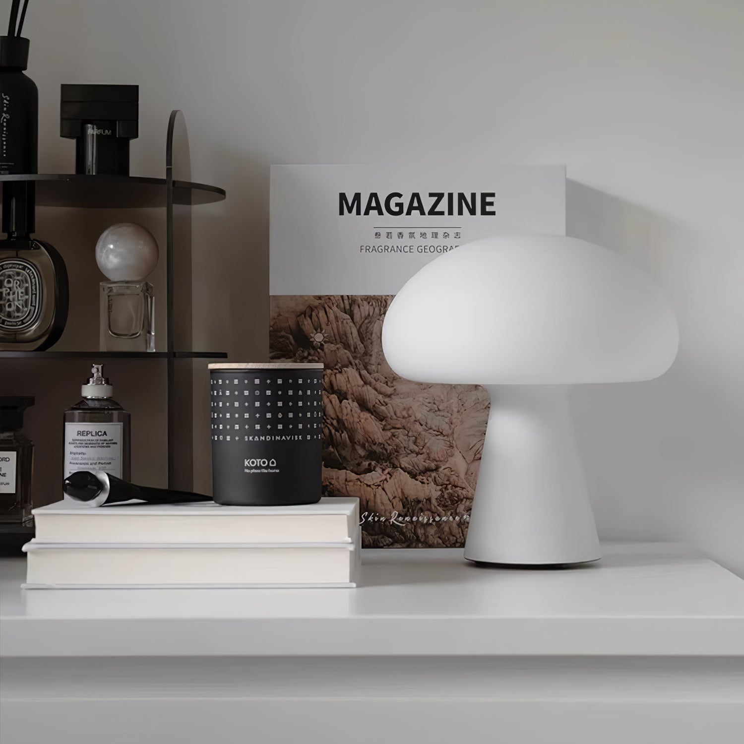 Portable Rechargeable Table Lamp | Metal & Glass | White