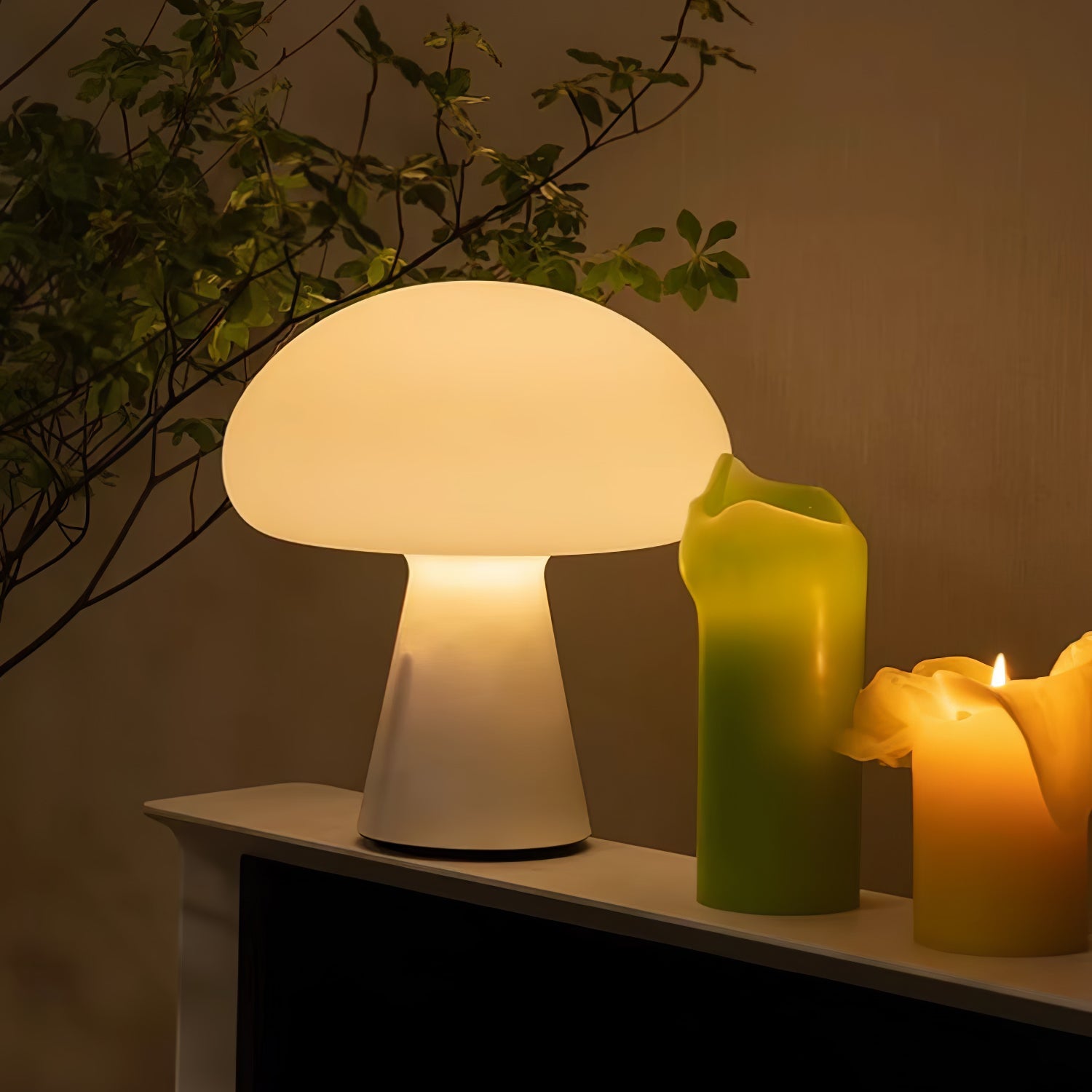 Portable Rechargeable Table Lamp | Metal & Glass | White